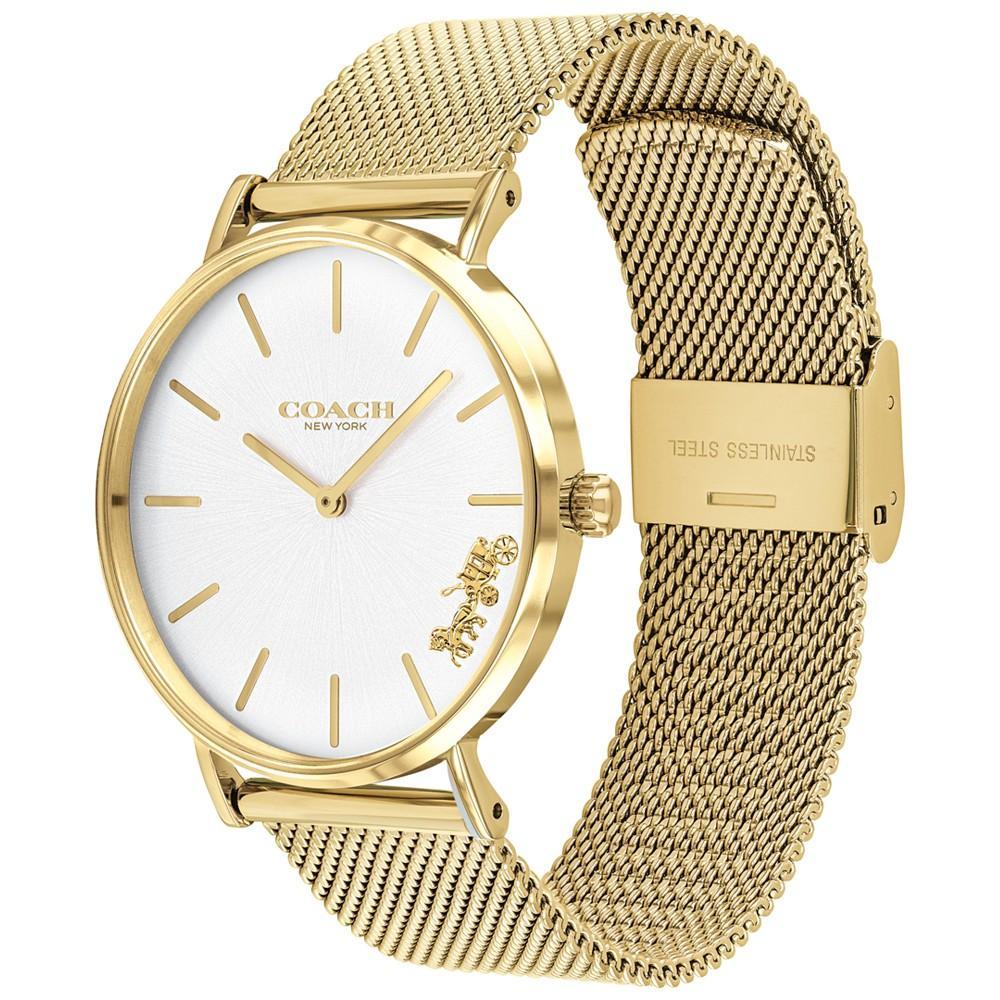 商品Coach|Women's Perry Gold-Tone Stainless Steel Mesh Bracelet Watch 36mm,价格¥899,第4张图片详细描述