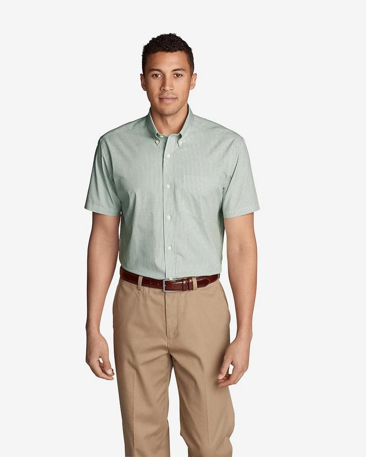 商品Eddie Bauer|Men&#39;s Wrinkle-Free Classic Pinpoint Oxford Short-Sleeve Shirt - Seasonal,价格¥298-¥484,第4张图片详细描述