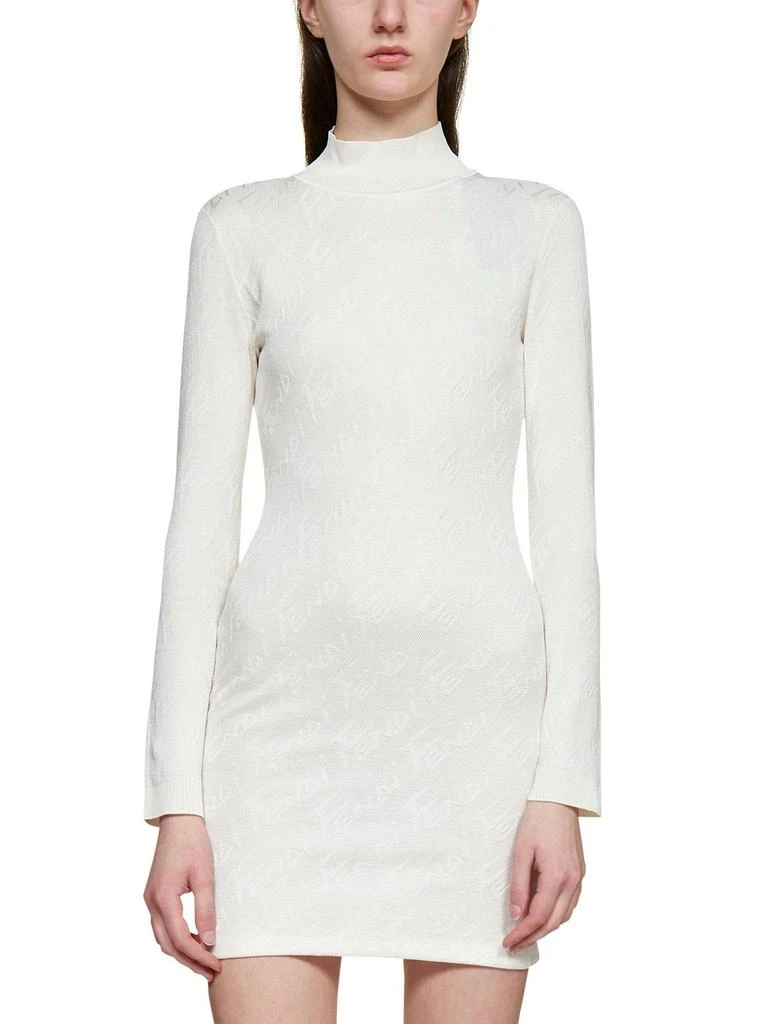 商品Fendi|Fendi Brush Logo Ribbed Mini Dress,价格¥6876,第4张图片详细描述