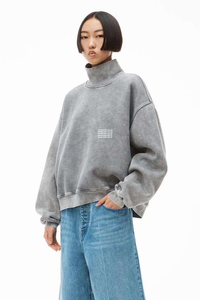 商品Alexander Wang|HIGH NECK PULLOVER IN DENSE FLEECE,价格¥1337,第2张图片详细描述