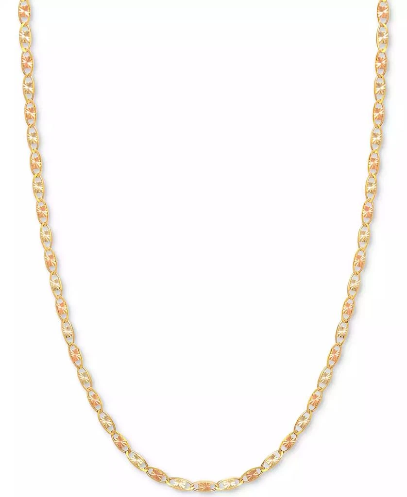 商品Italian Gold|16" Tri-Color Valentina Chain Necklace (1/5mm) in 14k Gold, White Gold & Rose Gold,价格¥1035,第1张图片