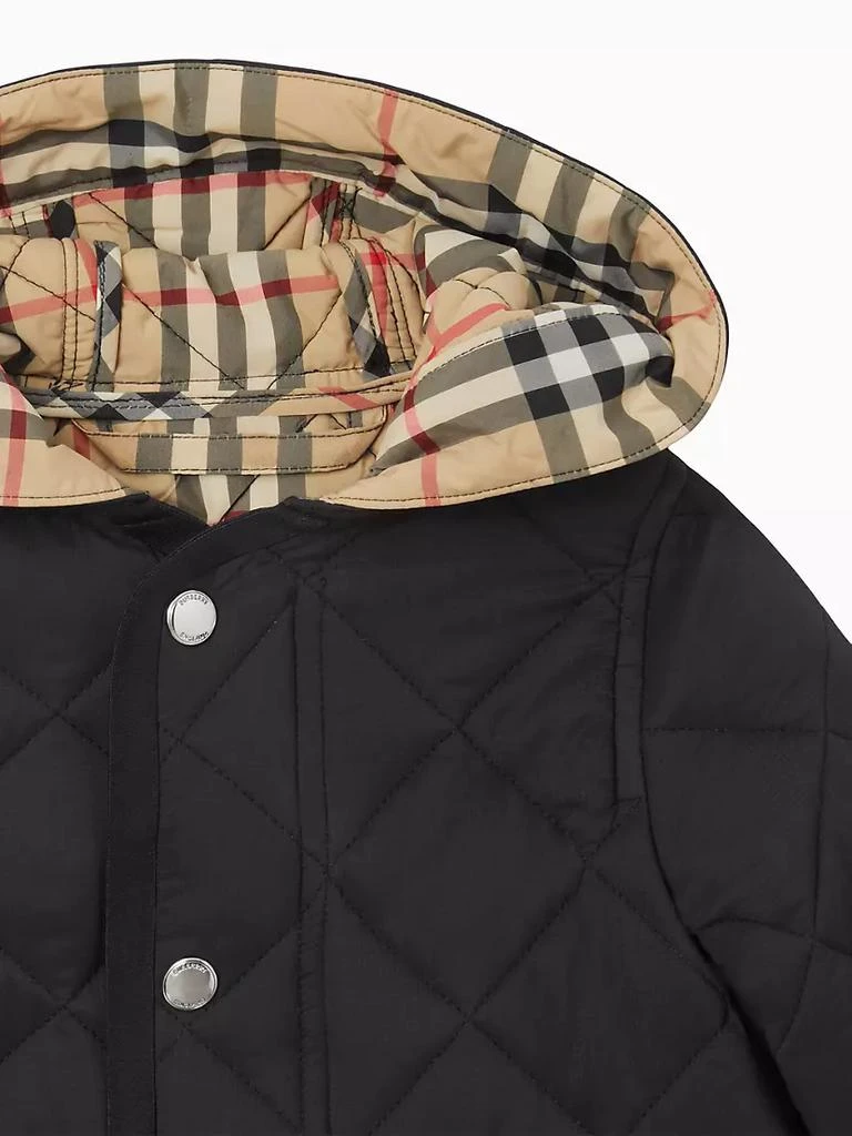 商品Burberry|Baby Boy's Diamond Quilted Nylon Hooded Coat,价格¥4654,第3张图片详细描述