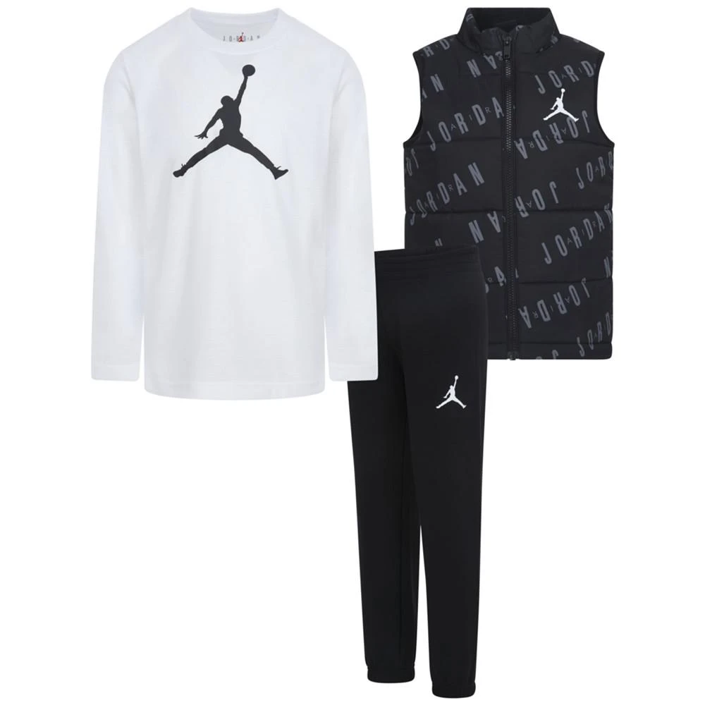 商品Jordan|Little Boys Jumpman Printed Vest, T-shirt and Pants, 3-Piece Set,价格¥381,第1张图片