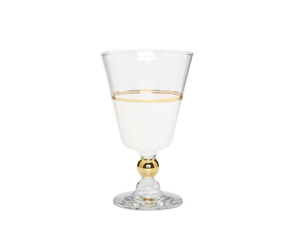 商品Classic Touch Decor|Set of 6 White Water Glasses with Gold Trim and Clear Stem,价格¥847,第1张图片