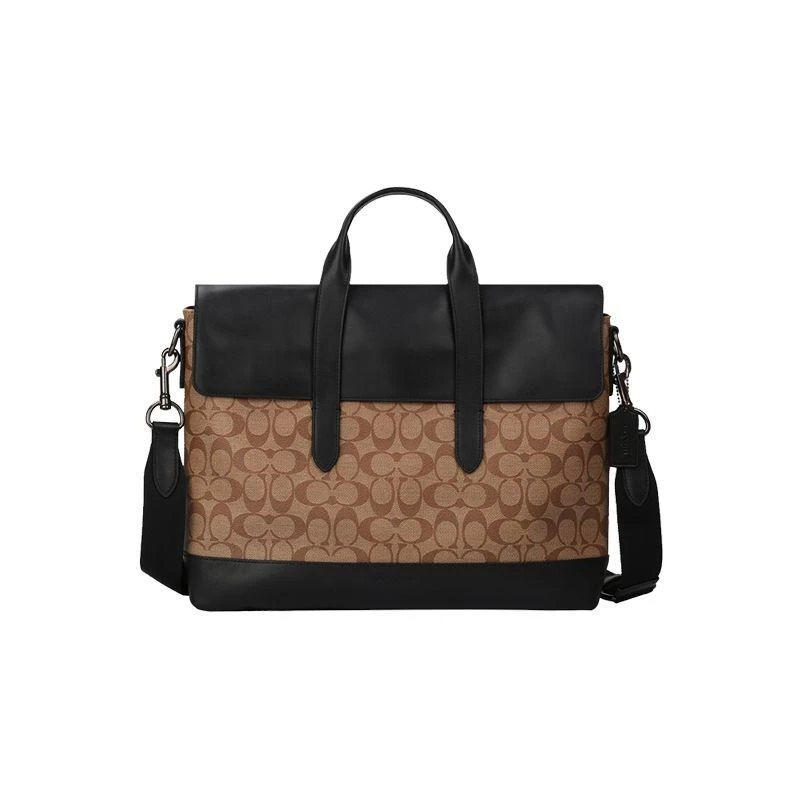 商品Coach|美国直邮 COACH 蔻驰奥莱款男士单肩斜挎手提包商务公文包 F77858,价格¥3905,第1张图片