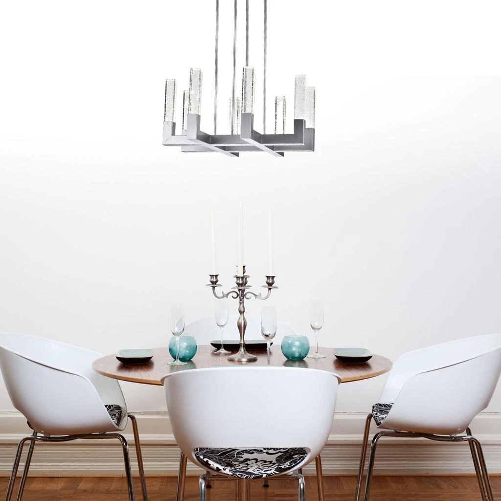 商品Finesse Decor|8 Light Square Crystal Dianyi LED Chandelier   Chrome,价格¥7780,第4张图片详细描述