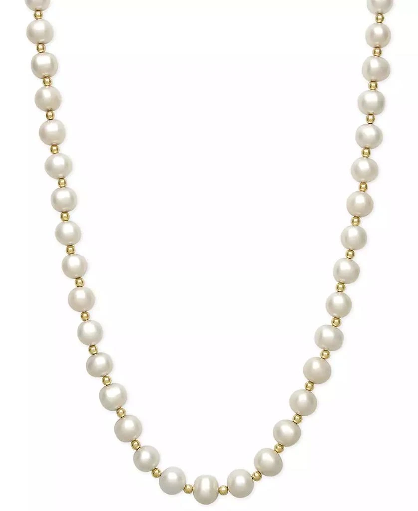 商品Belle de Mer|Cultured Freshwater Pearl (7-1/2mm) and Bead Necklace in 14k Gold,价格¥3857,第1张图片