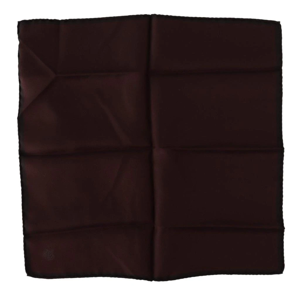 商品Dolce & Gabbana|Dolce & Gabbana Maroon Square Handkerchief 100% Silk Scarf,价格¥879,第3张图片详细描述