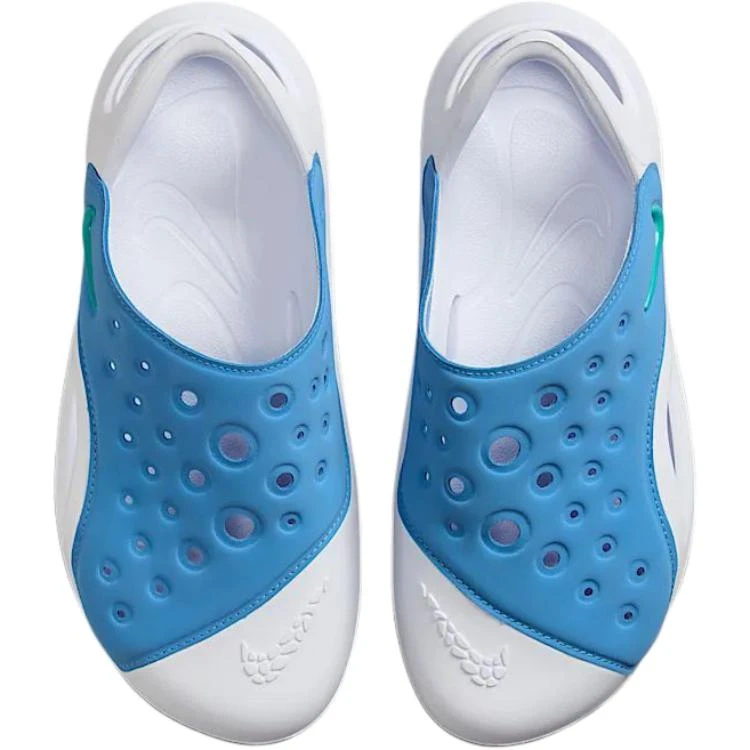 商品[国内直发] NIKE|[预售3天]Aqua Swoosh 柔软舒适 防滑耐磨 低帮 儿童凉鞋 白蓝 青少年,价格¥92,第4张图片详细描述