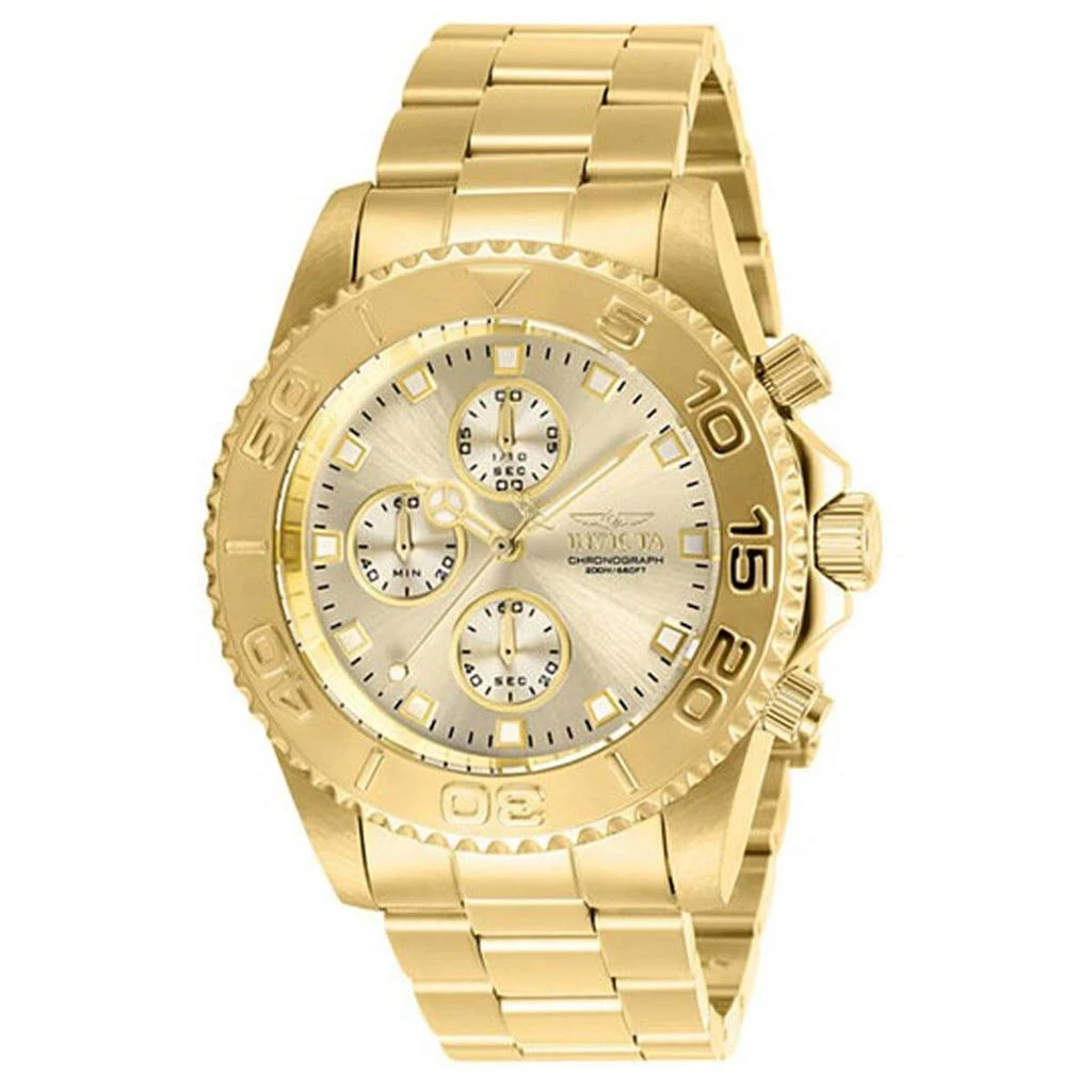 商品Invicta|Invicta Men's Chronograph Watch - Pro Diver Yellow Gold Steel Bracelet | 28683,价格¥578,第1张图片