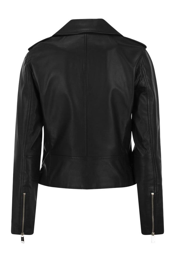 MICHAEL KORS Leather Biker Jacket商品第2张图片规格展示