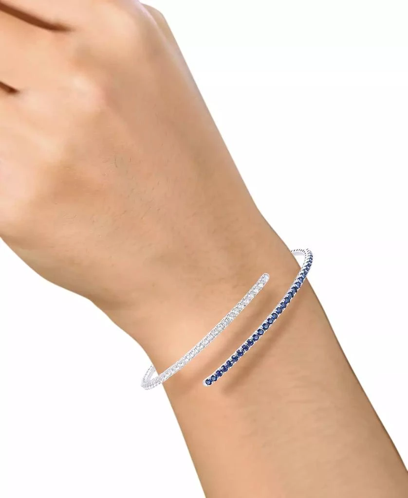 商品Macy's|Sapphire (1-1/5 ct. t.w.) & Diamond (1 ct. t.w.) Flex Wrap Bracelet 14k White Gold,价格¥12564,第2张图片详细描述