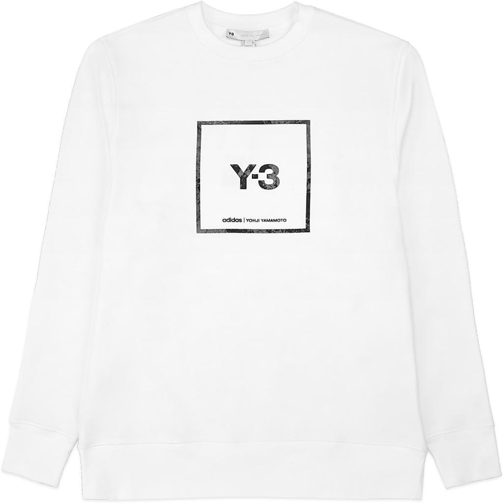 商品Y-3|Square Label Graphic Crew Pullover Sweater - Core White,价格¥1408,第1张图片