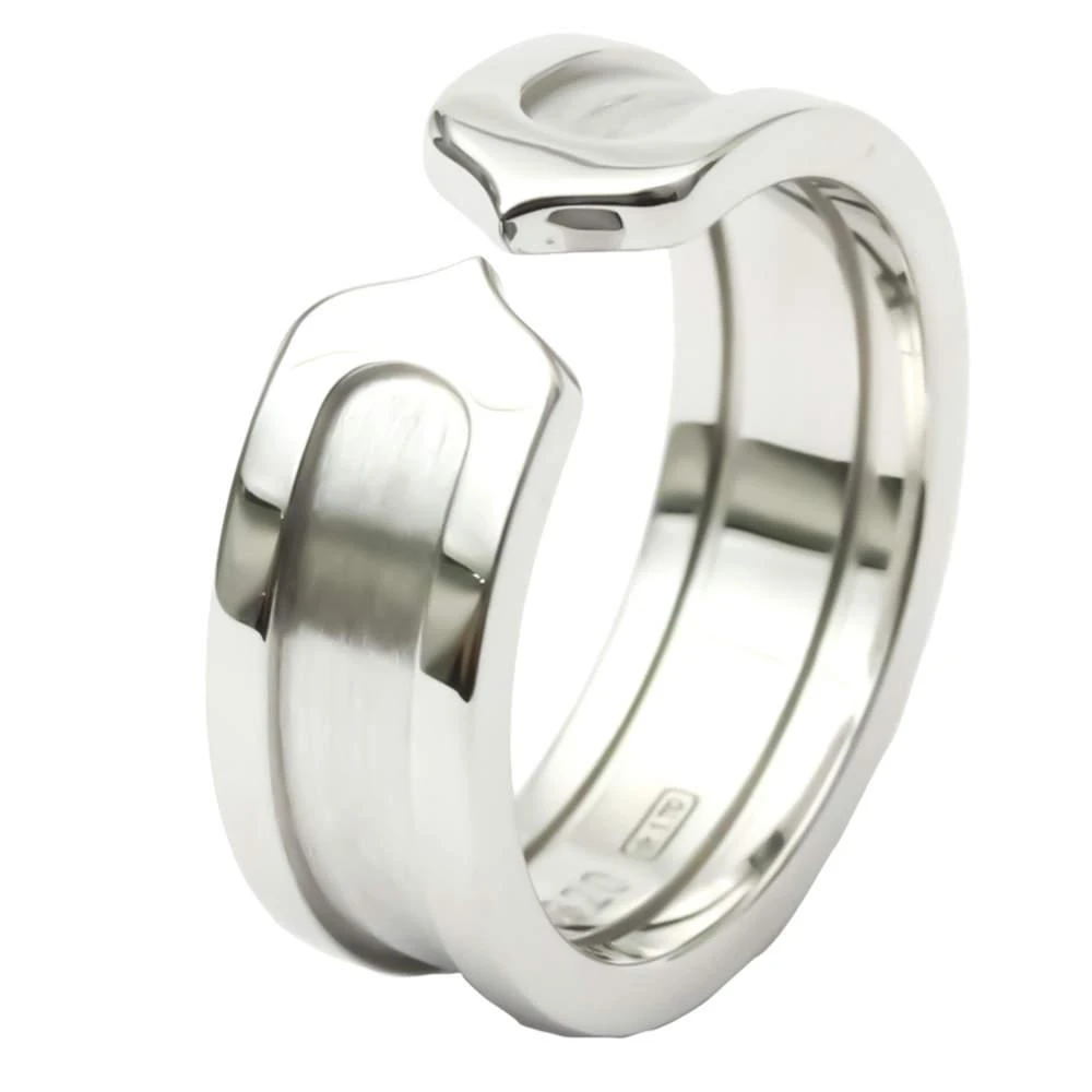 商品[二手商品] Cartier|Cartier Double C 18K White Gold Ring EU 51,价格¥4591,第1张图片
