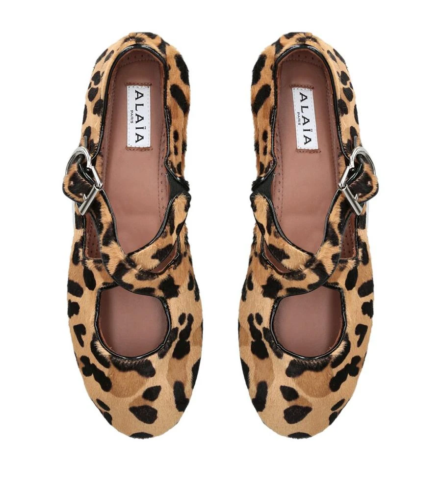 商品Alaïa|Leopard Print Criss-Cross Ballet Flats,价格¥8011,第4张图片详细描述
