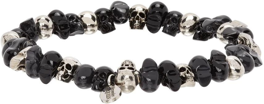 商品Alexander McQueen|Silver Beaded Skull Bracelet,价格¥2101,第4张图片详细描述