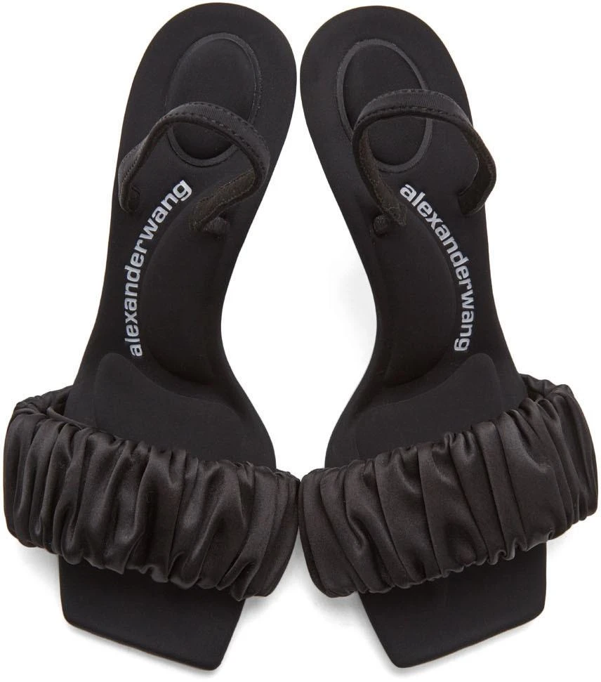 商品Alexander Wang|Black Scrunchie Julie Heeled Sandals,价格¥4657,第5张图片详细描述