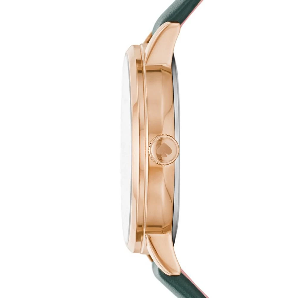 商品Kate Spade|Women's Metro Three-Hand Green Leather Strap Watch, 34mm,价格¥1492,第3张图片详细描述