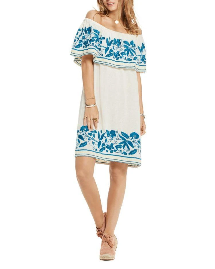 商品Scotch & Soda|Scotch & Soda Embroidered Off-the-Shoulder Shift Dress,价格¥753,第1张图片