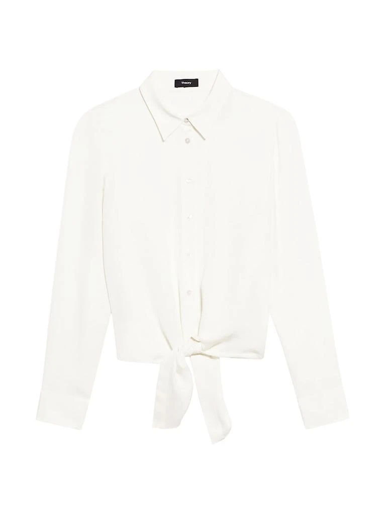 商品Theory|Silk Button-Down Tie-Waist Shirt,价格¥2648,第1张图片
