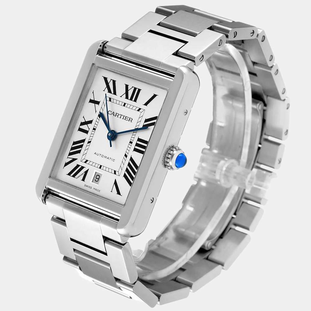 商品[二手商品] Cartier|Cartier Silver Stainless Steel Tank Solo W5200028 Automatic Men's Wristwatch 31 mm,价格¥28615,第5张图片详细描述