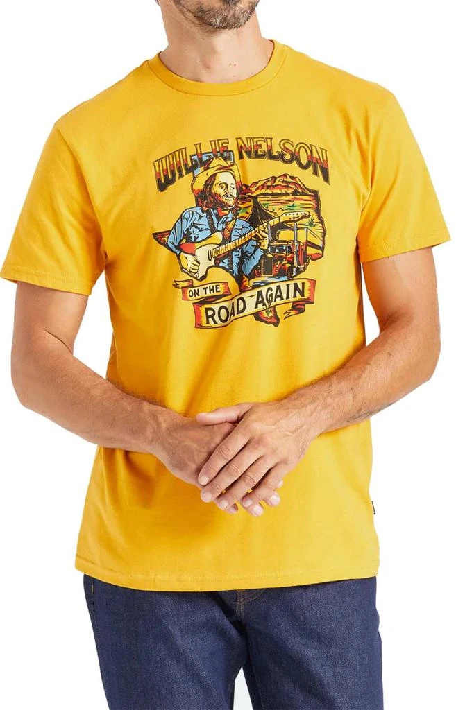 商品Brixton|x Willie Nelson Road Again T-Shirt - Texas Yellow,价格¥111,第1张图片
