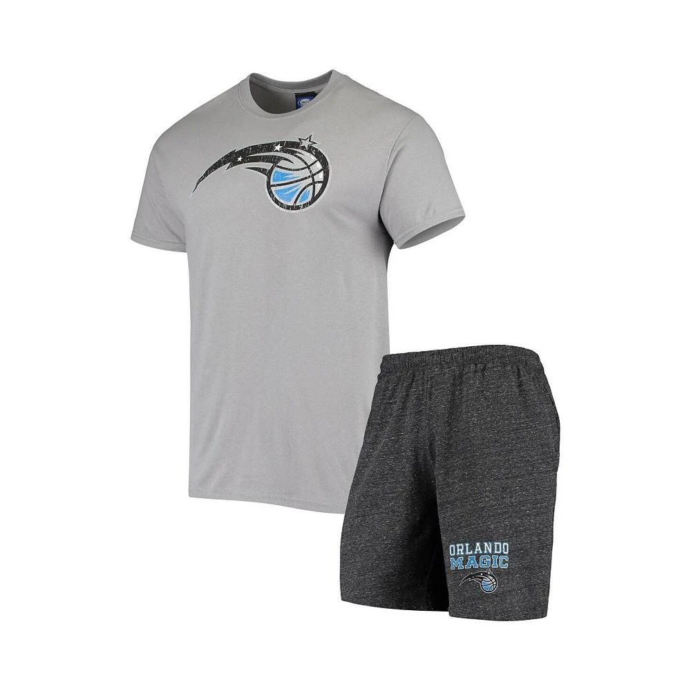 商品Concepts Sport|Men's Gray, Heathered Charcoal Orlando Magic Pitch T-shirt and Shorts Set,价格¥327,第1张图片