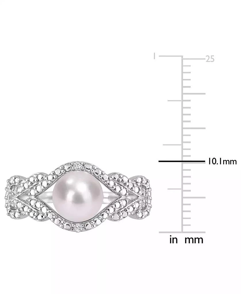 商品Macy's|Cultured Freshwater Pearl (7mm) & Diamond Accent Openwork Ring in Sterling Silver,价格¥748,第5张图片详细描述