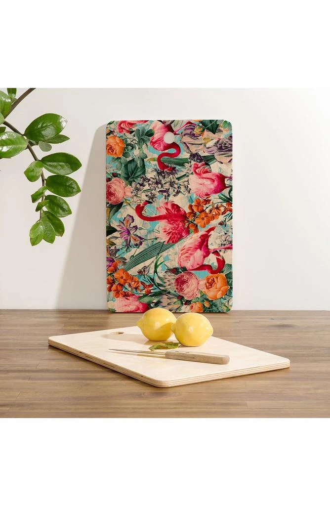 商品DENY Designs|Burcu Korkmazyurek Floral and Flamingo VII Rectangle Cutting Board,价格¥263,第2张图片详细描述