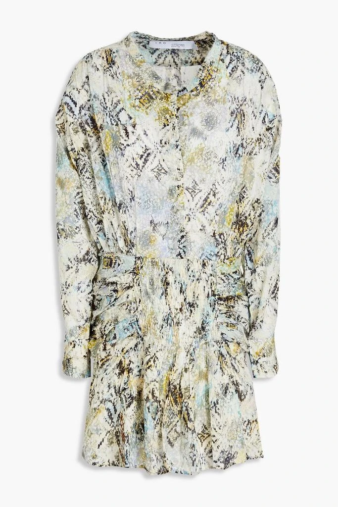 商品IRO|Deniz ruched printed cotton mini dress,价格¥452,第1张图片