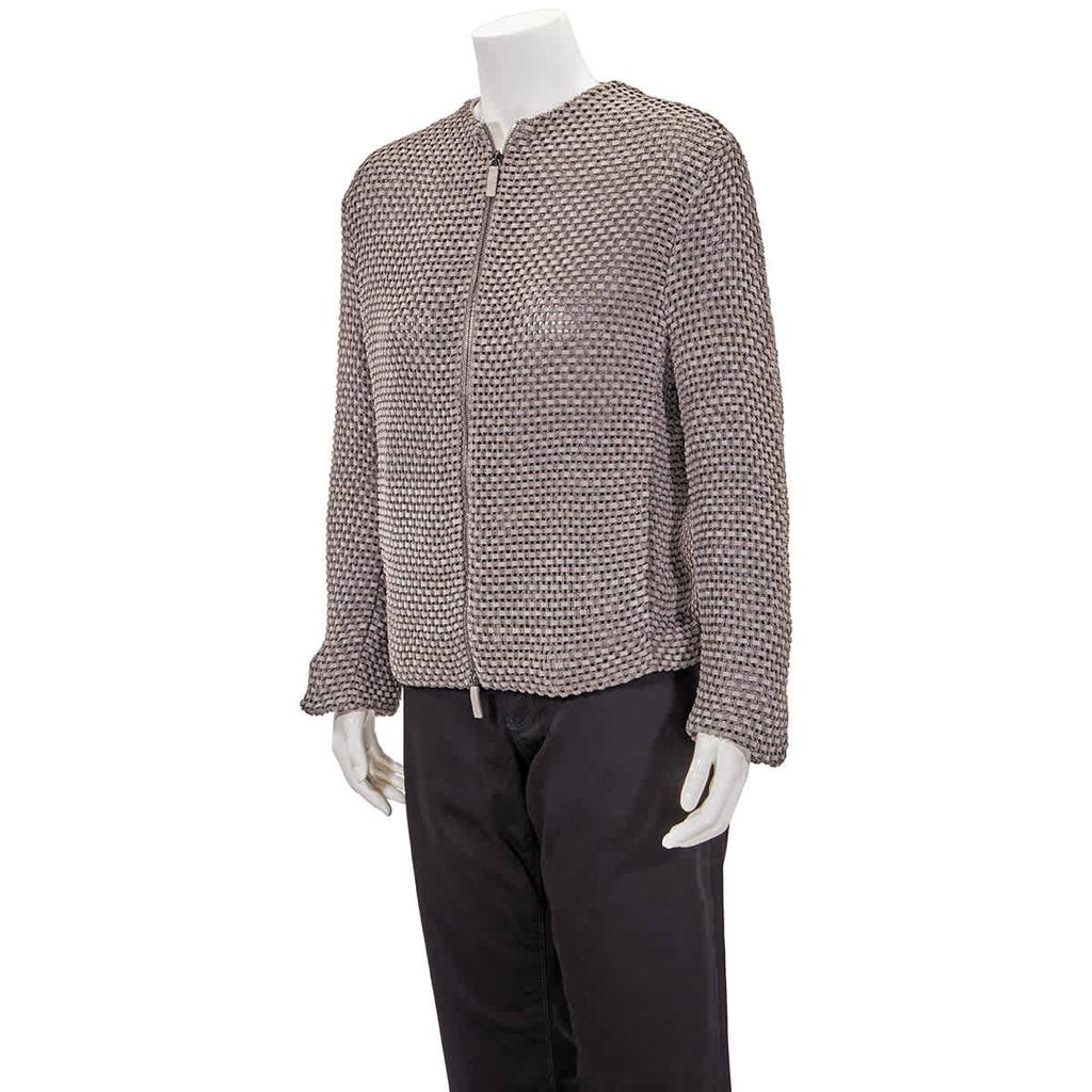 Emporio Armani Grey Knit-Jacquard Jacket, Brand Size 48 (US Size 14)商品第2张图片规格展示