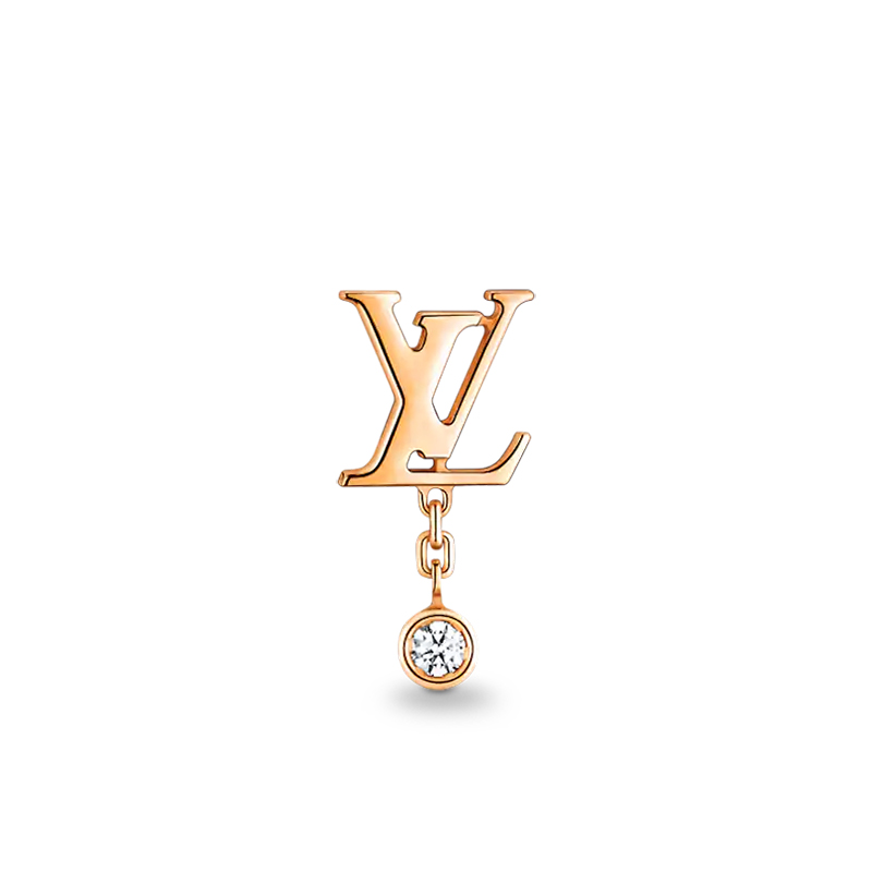 预售十天 Louis Vuitton/路易威登 IDYLLE BLOSSOM系列 经典款单只18k金玫瑰金钻石LV徽标耳钉Q96549商品第1张图片规格展示