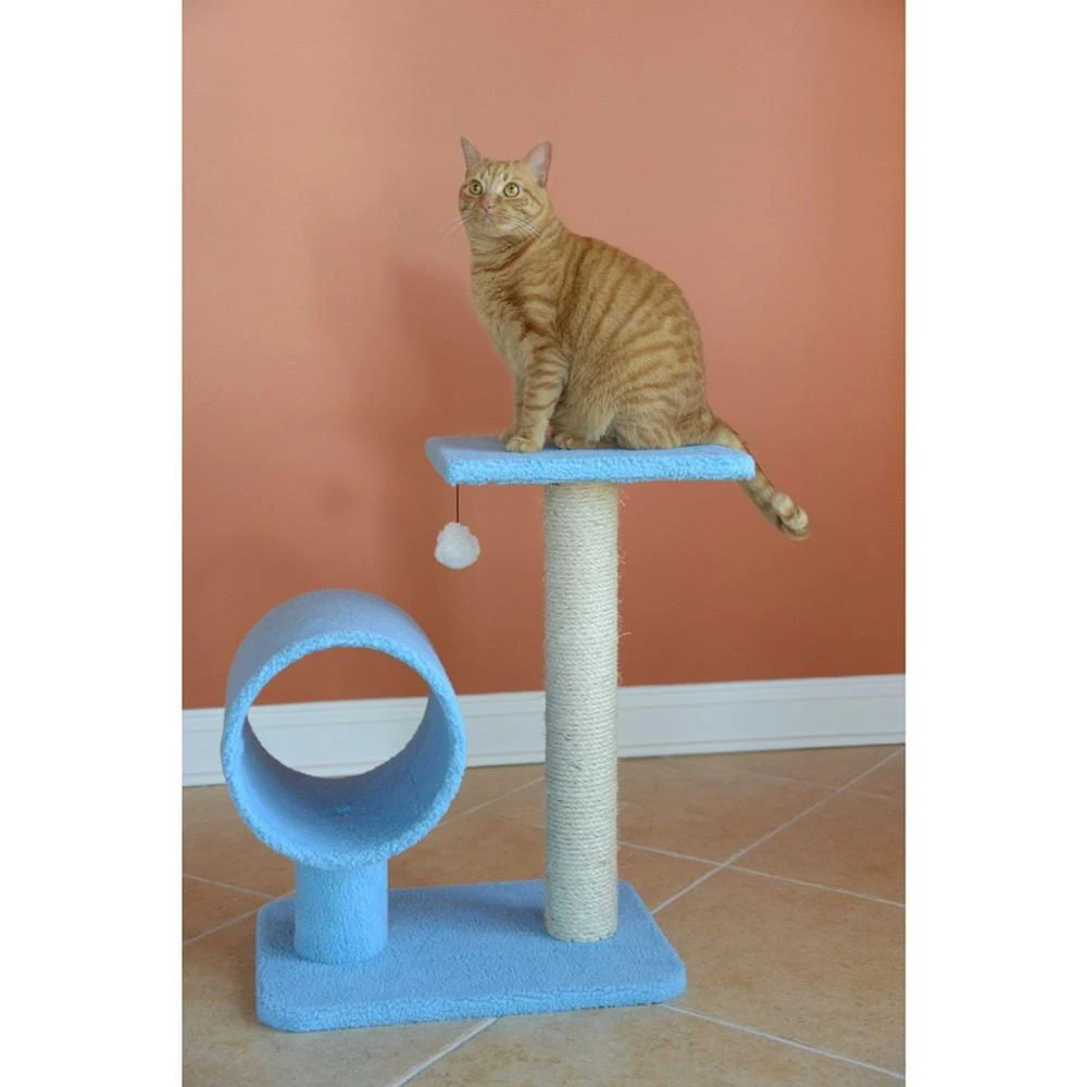 商品Macy's|25" Real Wood Cat Tree With Scratcher And Tunnel For Privacy,价格¥821,第3张图片详细描述