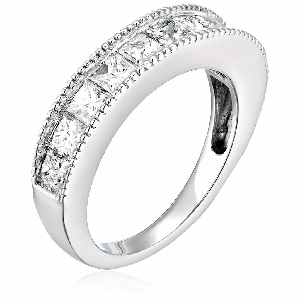 商品Vir Jewels|2 cttw Princess Cut Diamond Wedding Band with Milgrain 14K White or Yellow Gold,价格¥13278,第3张图片详细描述
