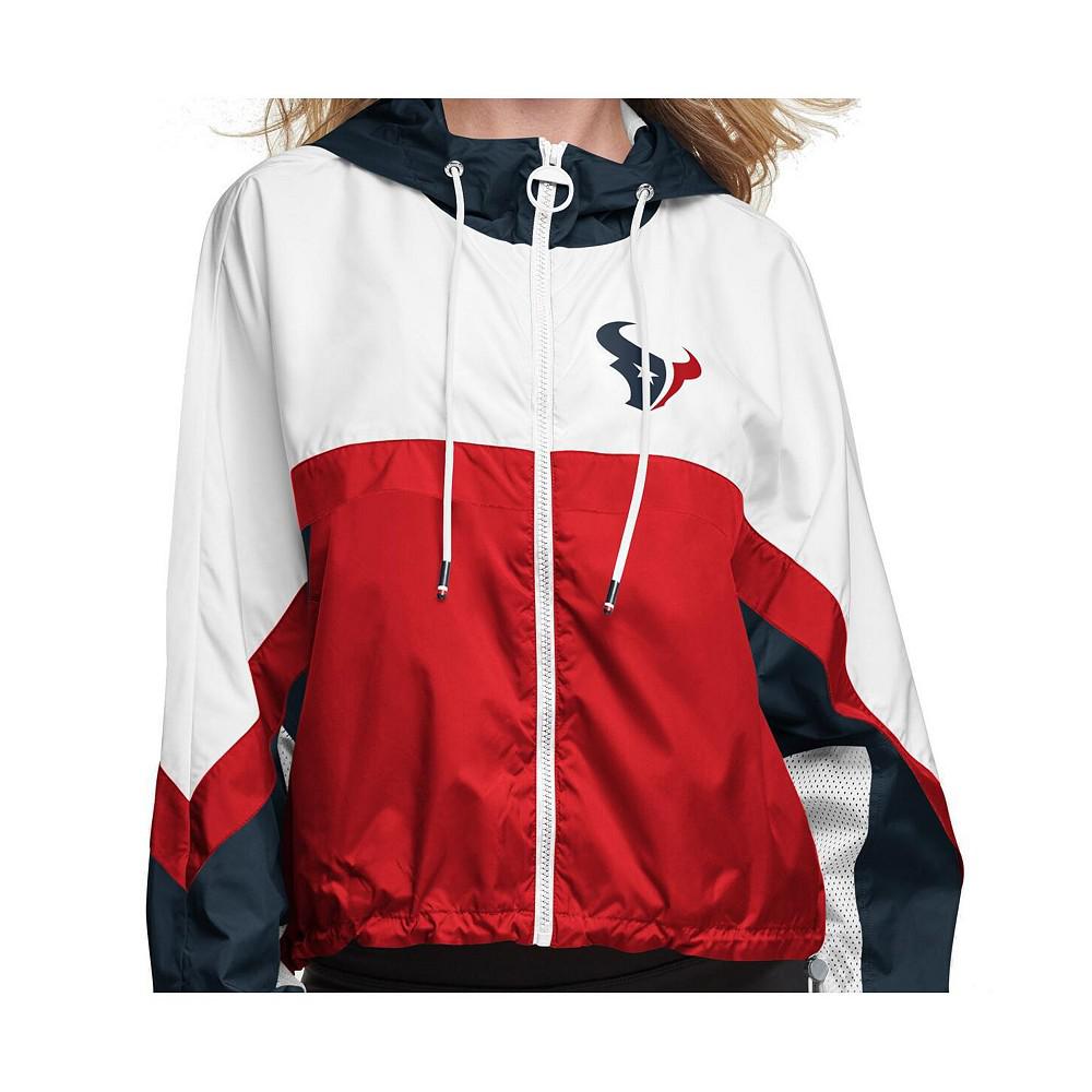 Women's White and Red Houston Texans Color Blocked Full-Zip Windbreaker Jacket商品第4张图片规格展示