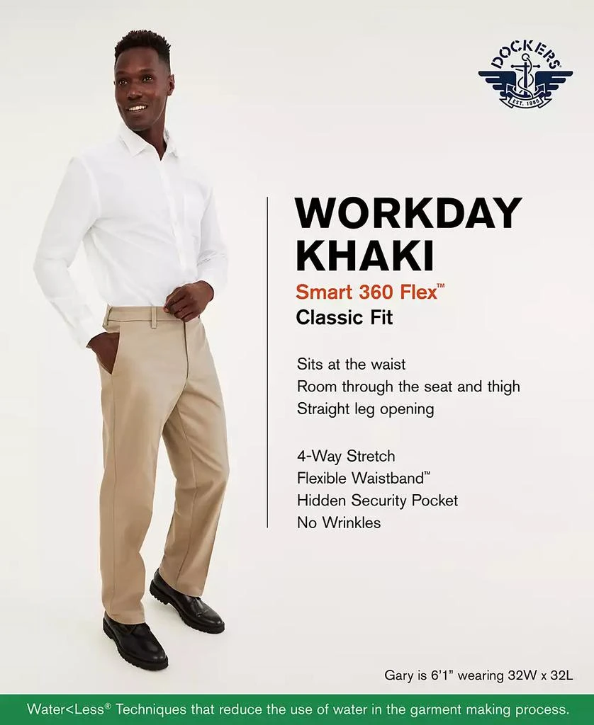 Men's Workday Smart 360 Flex Classic Fit Khaki Stretch Pants 商品