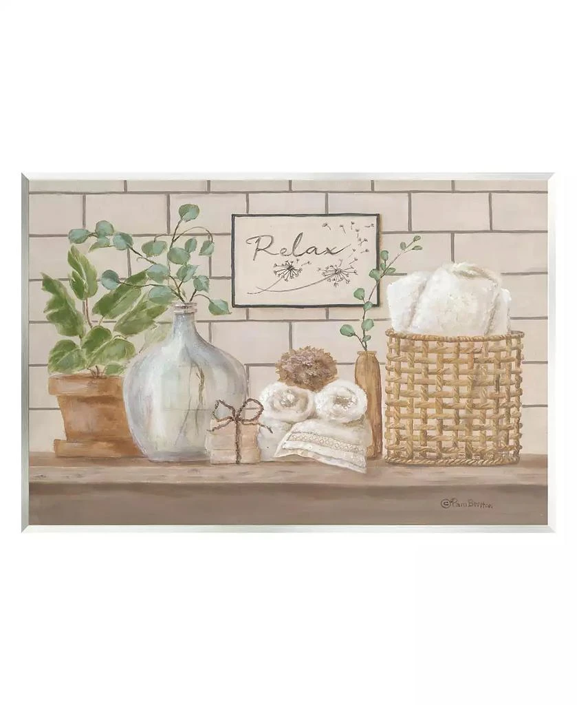 商品Stupell Industries|Relax Uplifting Bathroom Scene Wall Plaque Art,价格¥270,第1张图片