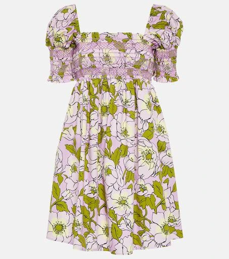 商品Tory Burch|花卉抽褶棉质迷你连衣裙,价格¥3631,第1张图片