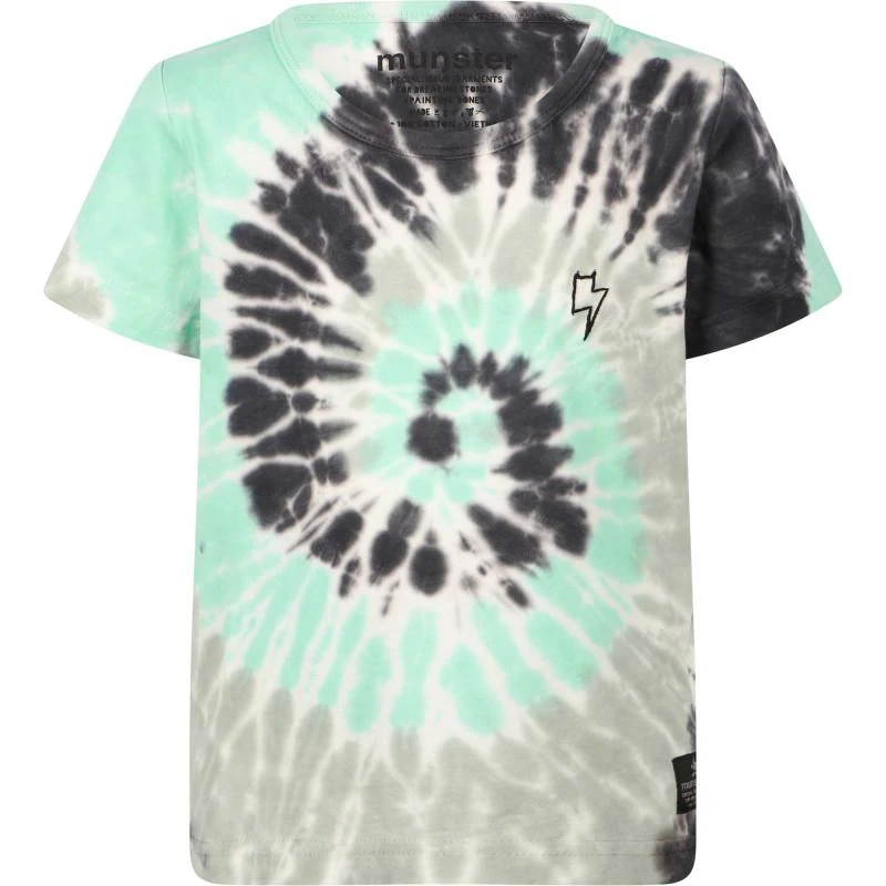 商品Munster|Down the hatch tie dye t shirt in green grey and black,价格¥272,第1张图片
