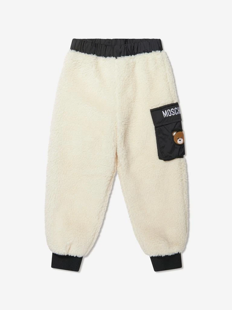 商品Moschino|Moschino Kids Teddy Bear Pocket Joggers in Ivory,价格¥1030,第1张图片