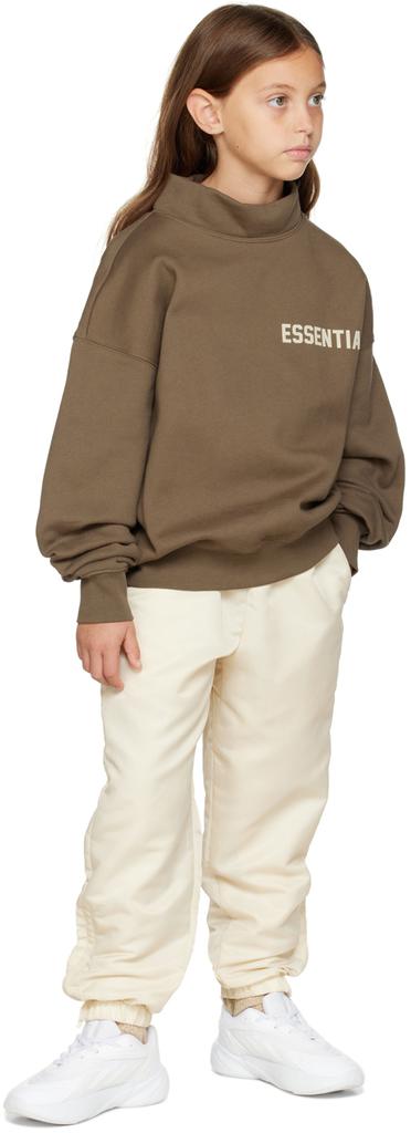 Kids Brown Mock Neck Sweatshirt商品第4张图片规格展示