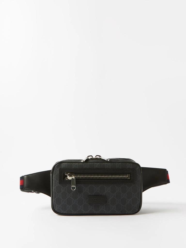 商品Gucci|GG-jacquard coated-canvas and leather belt bag,价格¥9593,第1张图片