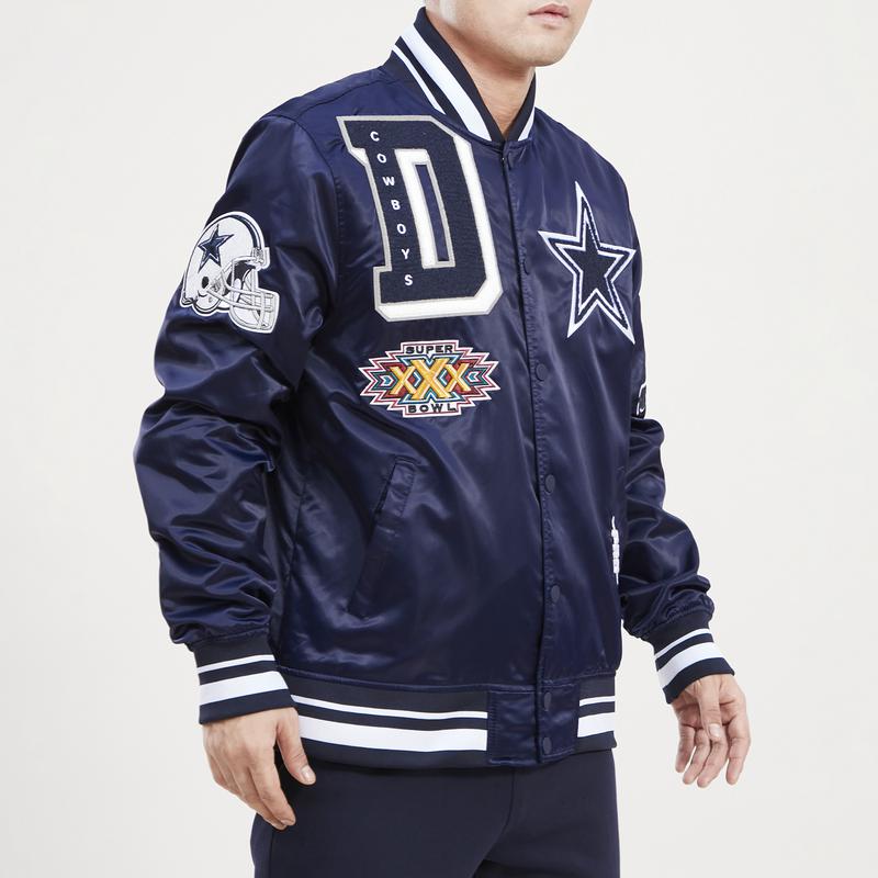 Pro Standard Cowboys Mash Satin Jacket - Men's商品第3张图片规格展示