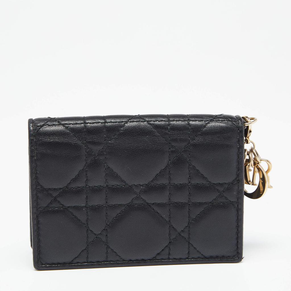 Dior Black Cannage Leather Mini Lady Dior Card Case商品第5张图片规格展示