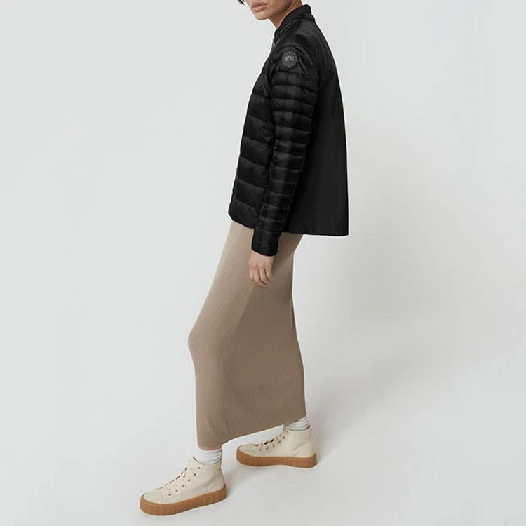 商品[国内直发] Canada Goose|加拿大鹅 纯色黑标长袖羽绒服 女款 黑色,价格¥4011,第3张图片详细描述