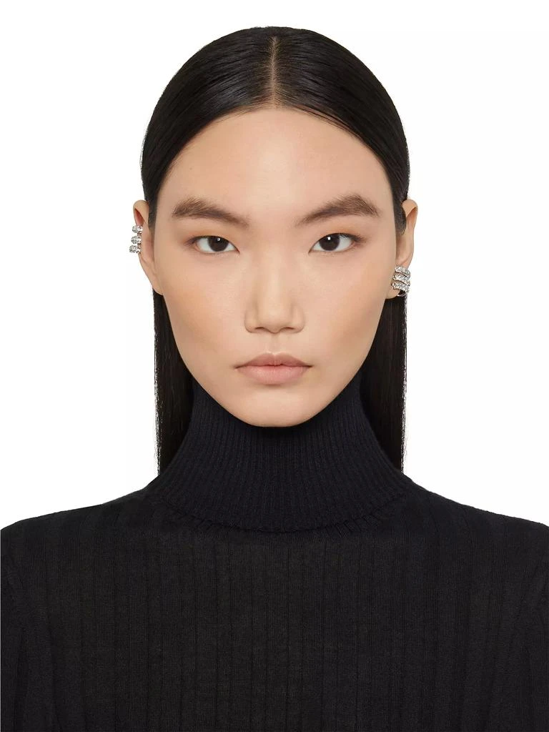 商品Givenchy|Stitch Clip Earrings In Metal With Crystals,价格¥3373,第2张图片详细描述