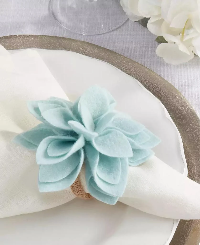 商品Saro Lifestyle|Felt Blossom Napkin Ring Set of 4,Set,价格¥142,第3张图片详细描述