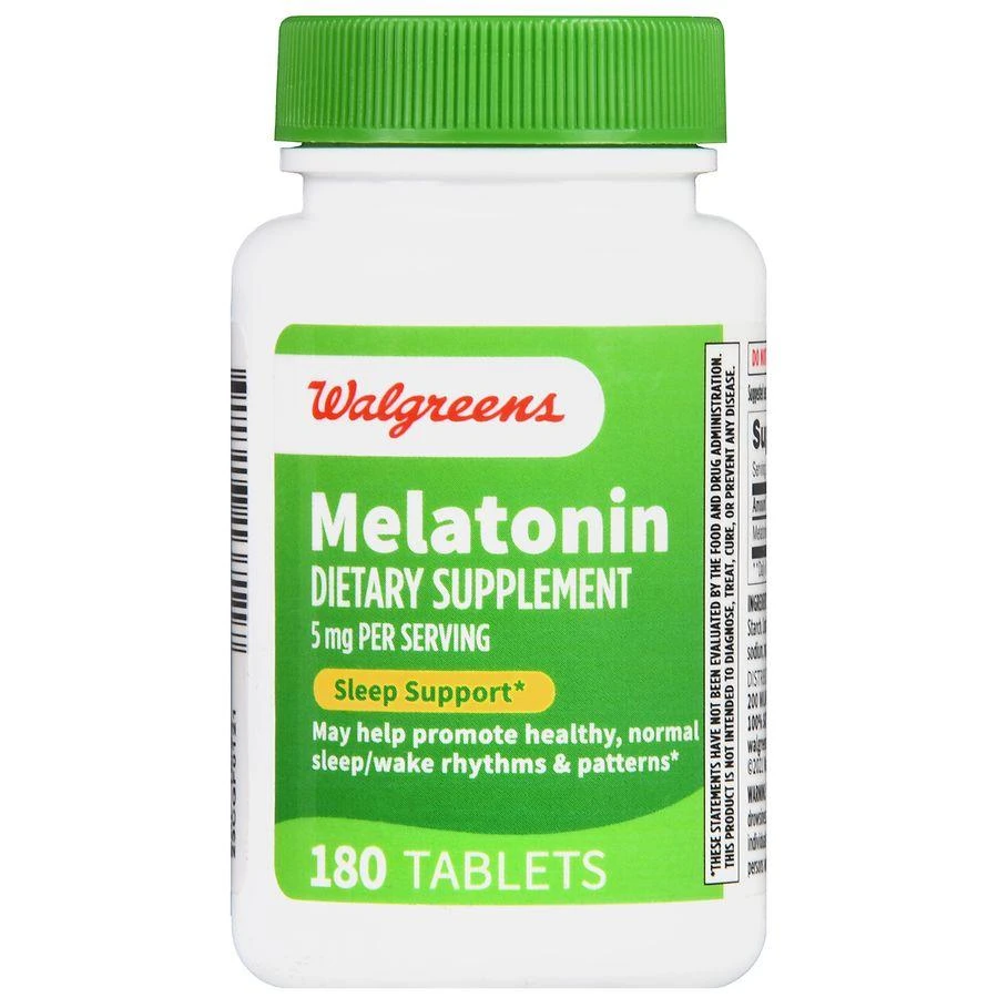 商品Walgreens|Melatonin 5 mg Tablets (180 days),价格¥125,第2张图片详细描述