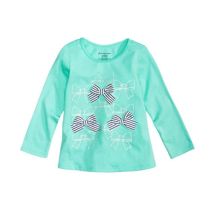 商品First Impressions|Bows-Print Cotton T-Shirt, Baby Girls, Created for Macy's,价格¥28,第1张图片