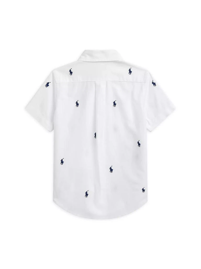 商品Ralph Lauren|Little Boy's & Boy's Logo Embroidered Oxford Short-Sleeve Shirt,价格¥461,第3张图片详细描述